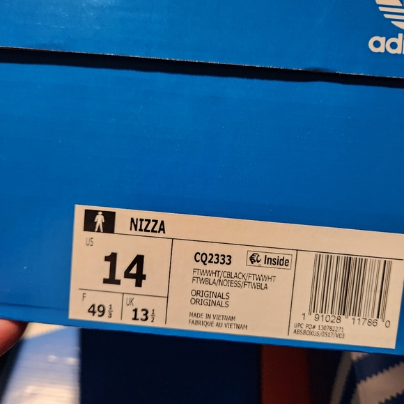 Adidas nizza sneaker shoe mens size 14 black white - Picture 2 of 10